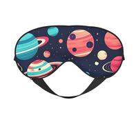 Space Planets Print Sleep Mask,Soft Eye Mask with Adjustable Strap for Sleeping, Travel and Relaxation