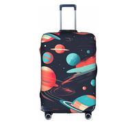 Space Planets Print Unique Travel Luggage Cover Washable Anti Scratch Suitcase Protector for Vacation, White, L