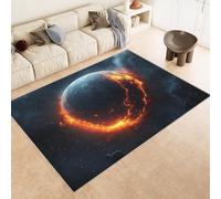 Space Planets Rugs Living Room Universe Solar System, Space Galaxy Vintage Floor Large Rug Thin Carpets for Living Room Dining Room Office Kid's Playing Room (100x140cm)