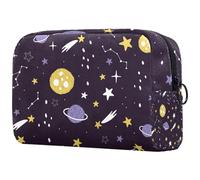 Space Planets Stars and Comets Cosmetic Bag for Women, Travel Toiletries Bags Large Makeup Handy Pouch Organiser Bag with Zipper
