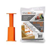 Space-Plug Adjustable Spacer Fixings (XL size for 45-80mm gaps), 25 Pack of Original Orange Spacers, Professional & DIY use for kitchen, bedroom, bathroom & furniture installations