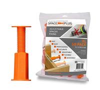 Space-Plug Adjustable Spacer Fixings (XL size for 45-80mm gaps), 50 Pack of Original Orange Spacers, Professional & DIY use for kitchen, bedroom, bathroom & furniture installations