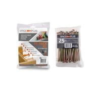 Space-Plug XL Fixing Pack - XL Spacers (25 Pack) for 45-80mm gaps and Spectre 5mm x 120mm CSK Multipurpose Countersunk Screws (25 Pack), for kitchen, bedroom, bathroom & furniture installations
