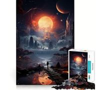 Space Poster Hard Jigsaw Puzzle for Adults 1000 Pieces Improve Memory Relaxed Mind Sharp Edge Stylish Gift (38x26cm)