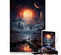 Space Poster Hard Jigsaw Puzzle for Adults 1000 Pieces Improve Memory Relaxed Mind Sharp Edge Stylish Gift (38x26cm)