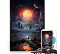 Space Poster Jigsaw Puzzle 1000 Piece for Adults Mind Game Toy Peaceful Fun Neat Cut Art Collection Piece (50x75cm)