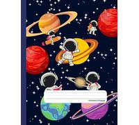 space -Primary Composition Notebook Story Paper Journal: Dotted Midline and Picture Space | Grades K-2 School Exercise Book | 100 Story Pages - dark blue