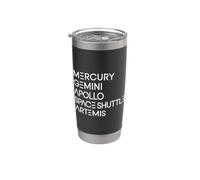 Space Programs Mercury Gemini Apollo Shuttle Artemis to Moon Stainless Steel Insulated Tumbler