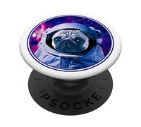 Space Pug Dog Astronaut In Galaxy Helmet Dog Lover PopSockets PopGrip: Swappable Grip for Phones & Tablets