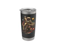 Space Pug Riding a T-Rex Cute Pug Kids Stainless Steel Insulated Tumbler