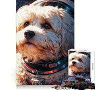Space Pup Dreams Big 1000 Piece Jigsaw Puzzles for Adults Teenagers Solid Logic Toy Quiet Fun Precision Cut Santa Wish Pick (50x75cm)