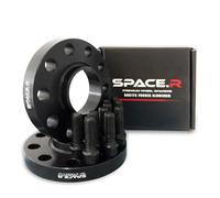 SPACE.R 1 Pair of 20mm Hubcentric Wheel Spacers Compatible with Audi A4 2007-present | A5 | A6 2011-present | A7 | Includes M14x1.5 Extended Black Radius Bolts | 5x112 | 66.6 Centre Bore