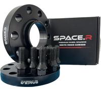 SPACE.R 1 Pair of 20mm Hubcentric Wheel Spacers with M12x1.5 Extended Black Bolts | 5x120 | 72.6 | Compatible with BMW 5 Series E60 E61 (2003-2010)