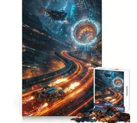 Space Race Jigsaw 1000 Pieces for Teenagers Strengthen Memory Relaxing Fun Smooth Edge Santa Wish List (38x26cm)