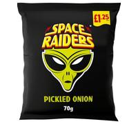 Space Raiders 20 x 70g Pickled Onion Crisps Snacks Bulk School Office Alien Shaped PM£1.25