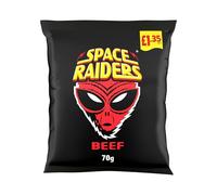Space Raiders Crisps 70g £1.35 PMP Packs Grab & Go Corn Snacks (20 x 70g, Beef)