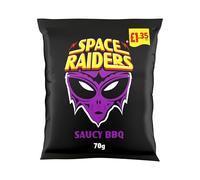Space Raiders Crisps 70g £1.35 PMP Packs Grab & Go Corn Snacks (20 x 70g, Saucy BBQ)