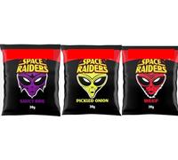 Space Raiders Mixed Selection Box, Pickled Onion, Beef and BBQ Corn Snack Crisps, 36 Packets x 30g