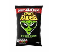 Space Raiders Pickled Onion Crisps 36 x 25g, Bold Flavor, Party Snacks, Lunchbox Treat
