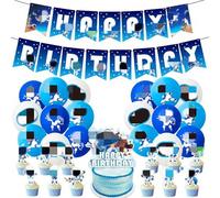 Space Robot Party Decoration,Robot Balloon Party Decoration,Robots Theme Balloons Set Includes Happy Birthday Banner Balloons Cake Topper for Boys Kids Game Theme Partys 32PCS