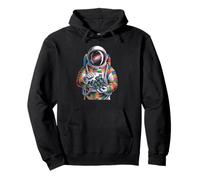 Space rock hunting astronaut finding a radiant universe Pullover Hoodie