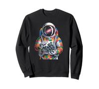 Space rock hunting astronaut finding a radiant universe Sweatshirt
