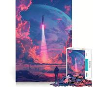 Space Rocket 1000 Pieces Jigsaw Puzzles for Teenagers Mind Skill Toy Leisure Fun Design Assembly Elegant Gift 50x75cm