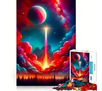 Space Rocket Adventure Jigsaw Puzzle for Teenagers 1000 Pieces Brain Skill Home Activity Exact Edge Festive Gift 50x75cm