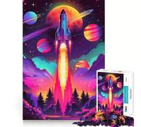Space Rocket Adventure Jigsaw Puzzles for Adults 1000 Pieces Strengthen Recall Soothing Fun Quality Edge Lovely Present 38x52cm