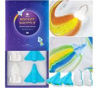 Space Rocket Bath Bombs for Boys, 4 XL Rainbow Bath Bombs for Kids Bubble Bath, Natural & Organic Kid Bath Bomb with Surprise Colors Inside, Easter Gifts for Kids Birthday Gifts for Boys