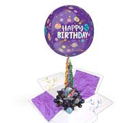 Space Rocket Birthday Pop Up Card & Floating Balloon In A Box Surprise Send Direct with a Handwritten Card By LK
