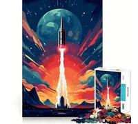 Space Rocket Blast Off 1000 Pieces Jigsaw Puzzles for Adults Recall Upgrade Stress Relief Tight Cut Santa Wish Pick 38x52cm