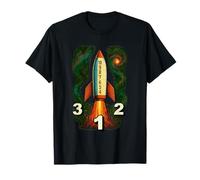 Space Rocket Counting Down Theme Astronaut Spaceman Ship T-Shirt