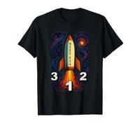 Space Rocket Counting Down Theme Astronaut Spaceman Ship T-Shirt