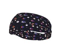 Space Rocket Fun Non Slip Headbands Hair and Sweat Band Women Men | Thin elastic headbands with stay put grip double as holder and forehead sweatband for work, gym and busy days