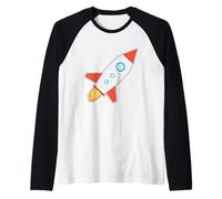 Space Rocket - Kids Spaceship Adventure, Astronaut, Galaxy Raglan Baseball Tee
