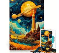 Space Rocket Landscape 1000 Piece Jigsaw Puzzles for Adults Mental Logic Toy Tension Relief Firm Cut Perfect Present 38x26cm