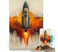 Space Rocket Launch 1000 Piece Jigsaw Puzzles for Adults Jigsaw Logic Toy Indoor Play Precision Cut Cherished Gift 38x26cm