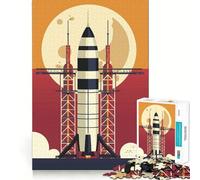 Space Rocket Launch 1000 Piece Jigsaw Puzzles for Teenagers Cognitive Toy Slow Enjoy Premium Edge Santa Wish Pick 50x75cm