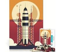 Space Rocket Launch Jigsaw Puzzles for Teenagers 1000 Mind Exercise Toy Home Activity Precision Cut Wall Art Decor 38x26cm