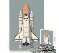 Space Rocket Minimalist Jigsaw 1000 Pieces for Teenagers Mind Exercise Toy Relaxing Fun Design Assembly Perfect Present 38x26cm