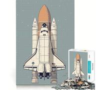 Space Rocket Minimalist Jigsaw 1000 Pieces for Teenagers Mind Exercise Toy Relaxing Fun Design Assembly Perfect Present 38x26cm