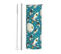 Space Rocket Planet 20oz Stainless Tumbler with Lid and Straw, Double-Wall Vacuum Insulated Tumblers Travel Coffee Mug Cups Water Bottle for Home Office Outdoor Car
