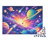 Space Rocket Planets Jigsaw Puzzle, 1000 Pcs For Adults