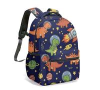 Space Rocket Print 16 Inch Backpack All Over Galaxy Planet Star Constellation Colorful Flat Illustration Travel Daypack Rucksack (11)