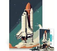 Space Rocket Retro Jigsaw Puzzle for Adults 1000 Pieces Smart Game Tension Relief Pattern Assembly Heartfelt Gift 38x52cm