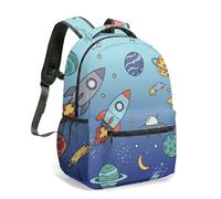 Space Rocket Rucksack for Kids, Planets Theme School Backpack, Multi-size Selection, Stars Comet Print, Durable Lightweight Travel Bag for Boys (02)