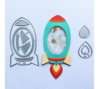 Space Rocket Shaker Metal Cutting Dies for Scrapbooking Card Making DIY Craft Stencil Embossing Template Boys Birthday Gift Decor