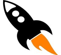 Space Rocket Vinyl Decal Sticker for Car/Window/Wall (Gold)