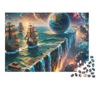 Space Sailing 1000-Piece Fantasy Thick Cardboard Puzzle Bundle 12+ Stress Relief Cognitive Development Kids Beginners Family Puzzle 52x38cm/1000pcs